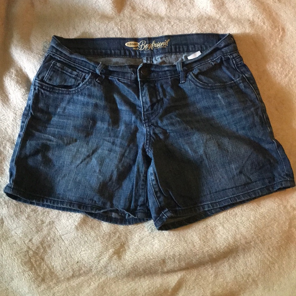 Dark wash jean shorts
